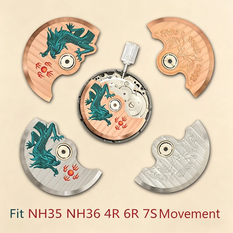 Loong NH35 Pendulum Oscillating Weight Rotor Movement Fit for NH38 NH39 4R36 7S26 NH36 Movement Hammer Automatic Rotor Parts
