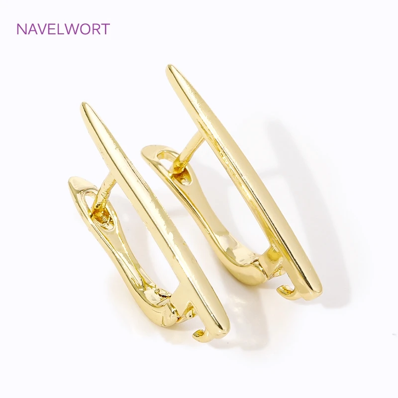DIY-Ohrring-Herstellungszubehör, 18 Karat vergoldet, glatte Ohrring-Hakenverschlüsse, Messing-Metall-Ohrhaken, Schmuckherstellungszubehör – Detail 38