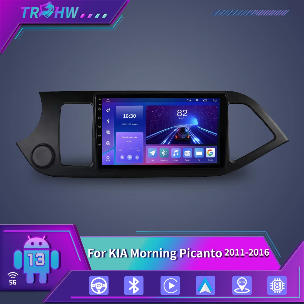 For KIA PICANTO Morning 2011-2016 Multimidia Video Player Navigation GPS IPS Head Unit 2din Android 13 Carplay Car Radio