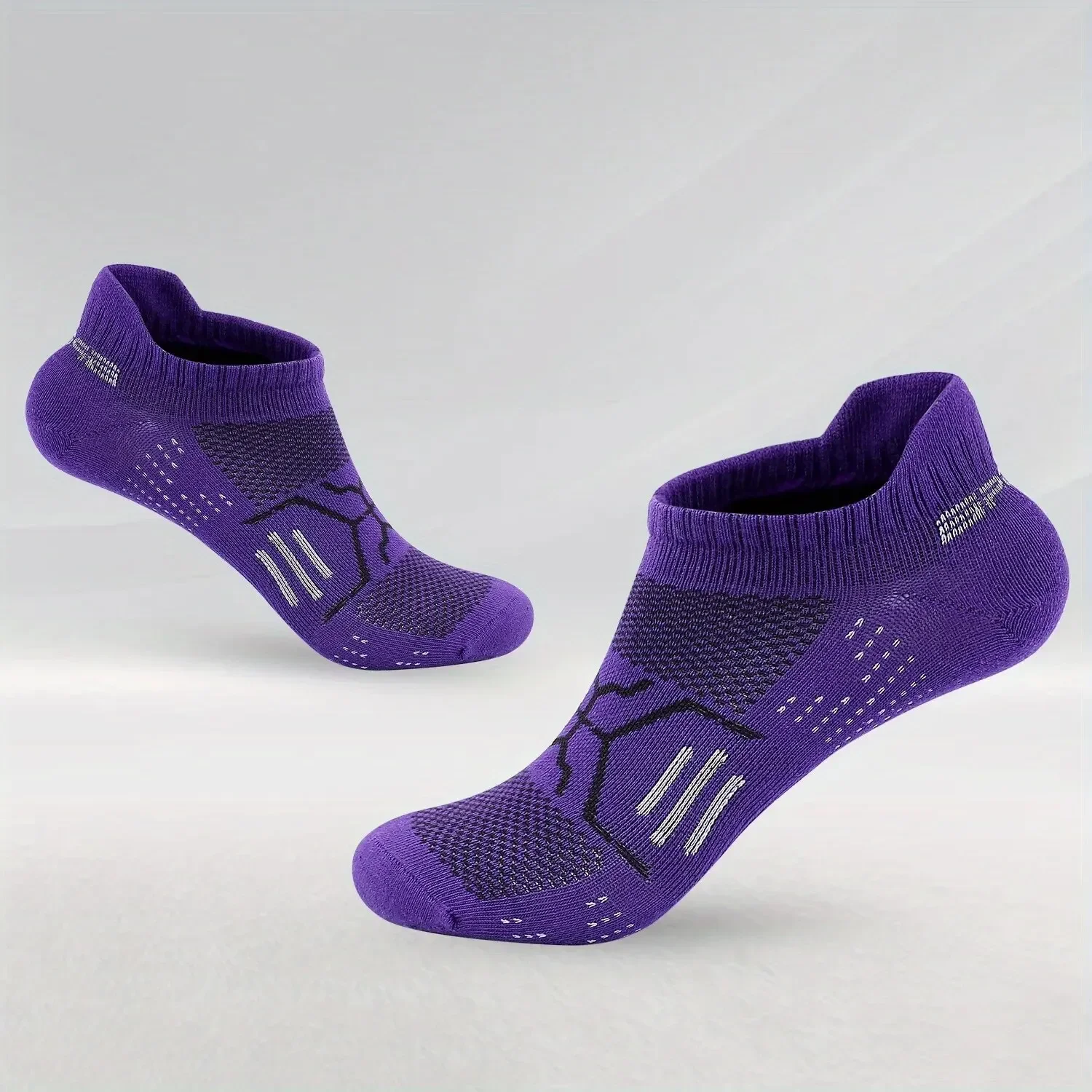 4 Pair Compression Ankle Socks for Running and Fitness - Moisture-Wicking and Breathable Crew Socks for Outdoor Sports