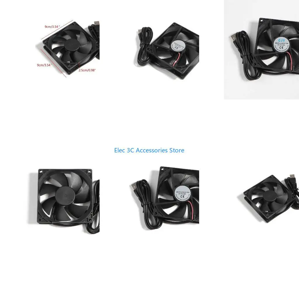 Y51A 90mm USB Brushless Cooling Fan 5V Quiet Cooling Fan 9025 Mini Computer Fan for Small Appliances Series Replacement