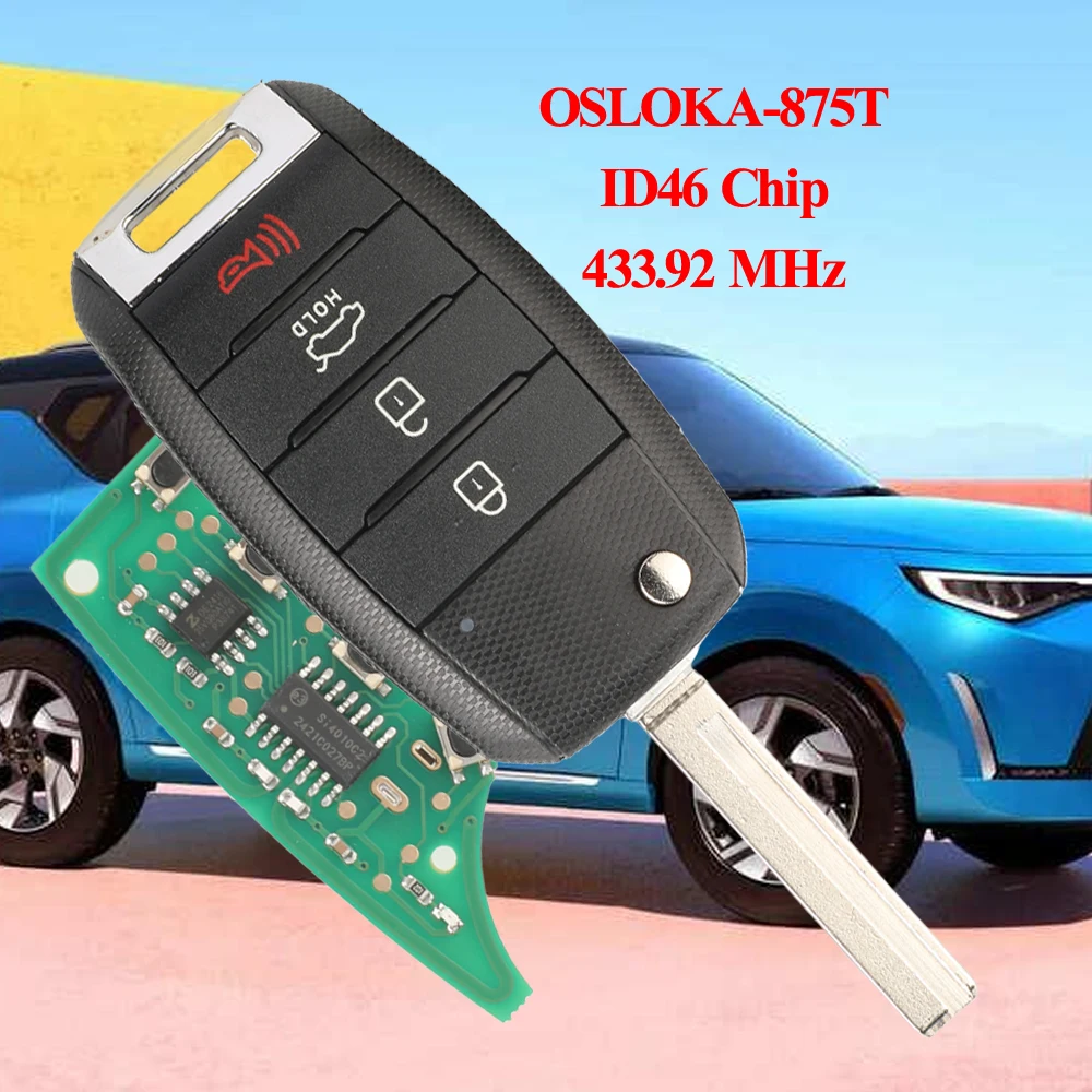 

Jingyuqin OSLOKA-875T с чипом ID46 для Kia Soul 2014-2019 Ceed 2006-2012, дистанционный автомобильный брелок 433,92 МГц, арт.:95430-2B100