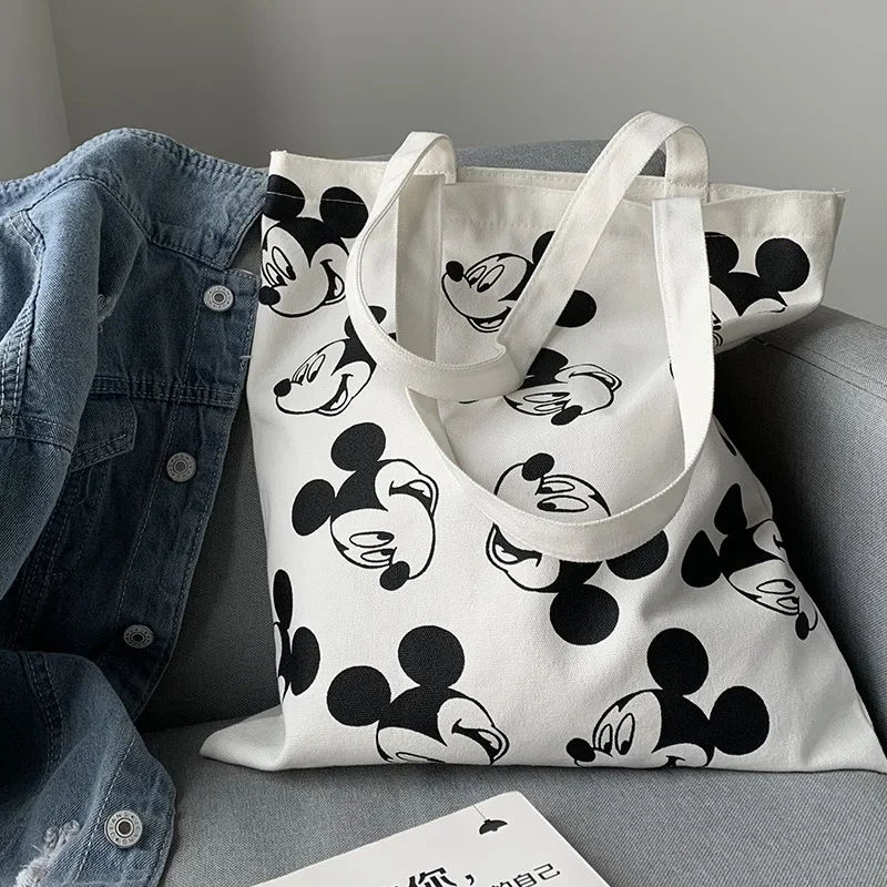 Disney canvas bag large-capacity students light and simple personality one-shoulder portable book bag college style girl bag