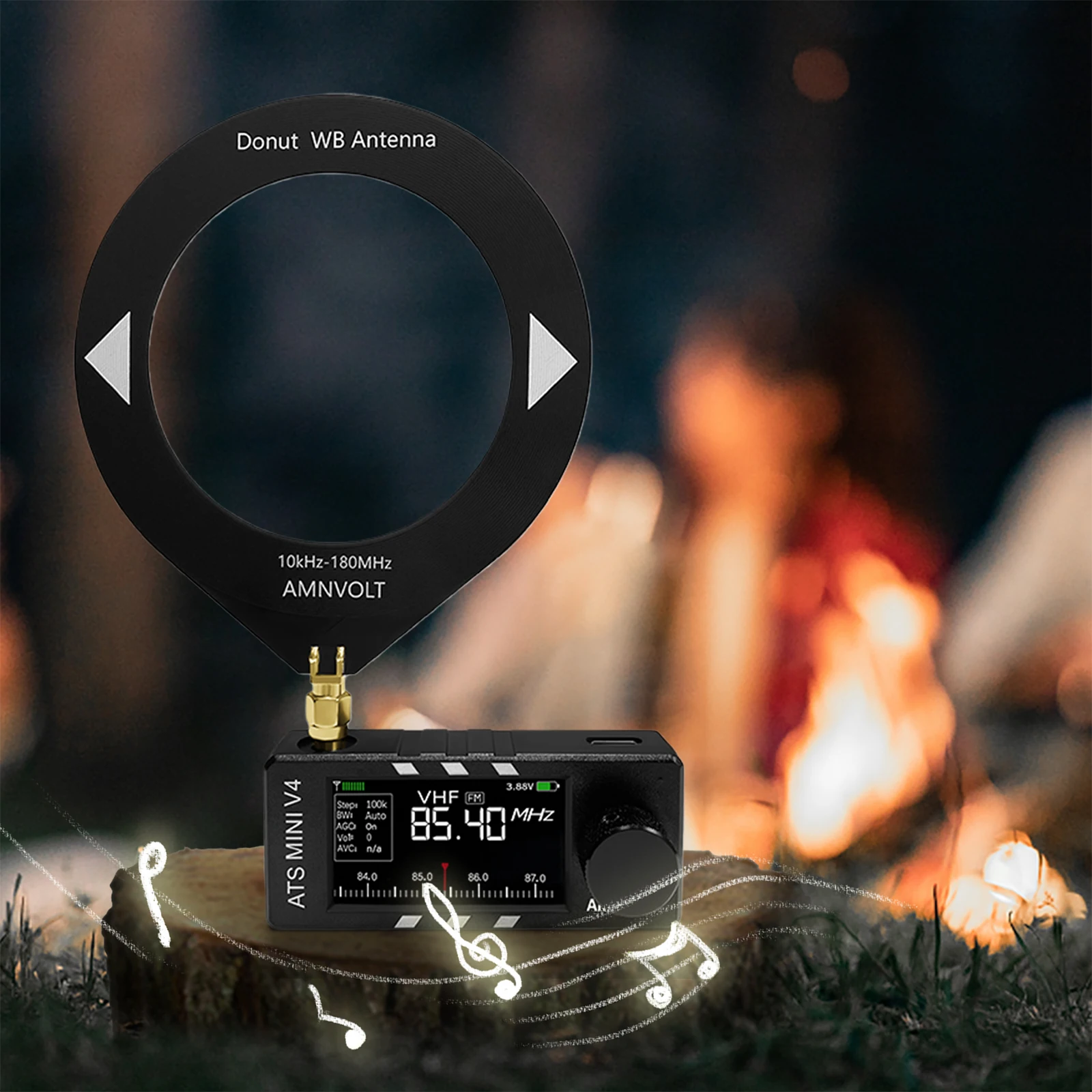 

AMNVOLT V4 ATS МИНИ-радио с усилителем для наушников LSB USB-транзисторное карманное радио Si4732 DSP-радио для прогулок, пеших прогулок, кемпинга