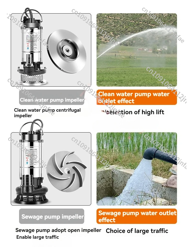 Stainless Steel Submersible Pump - Agricultural Sewage Pump for Drainage & Irrigation