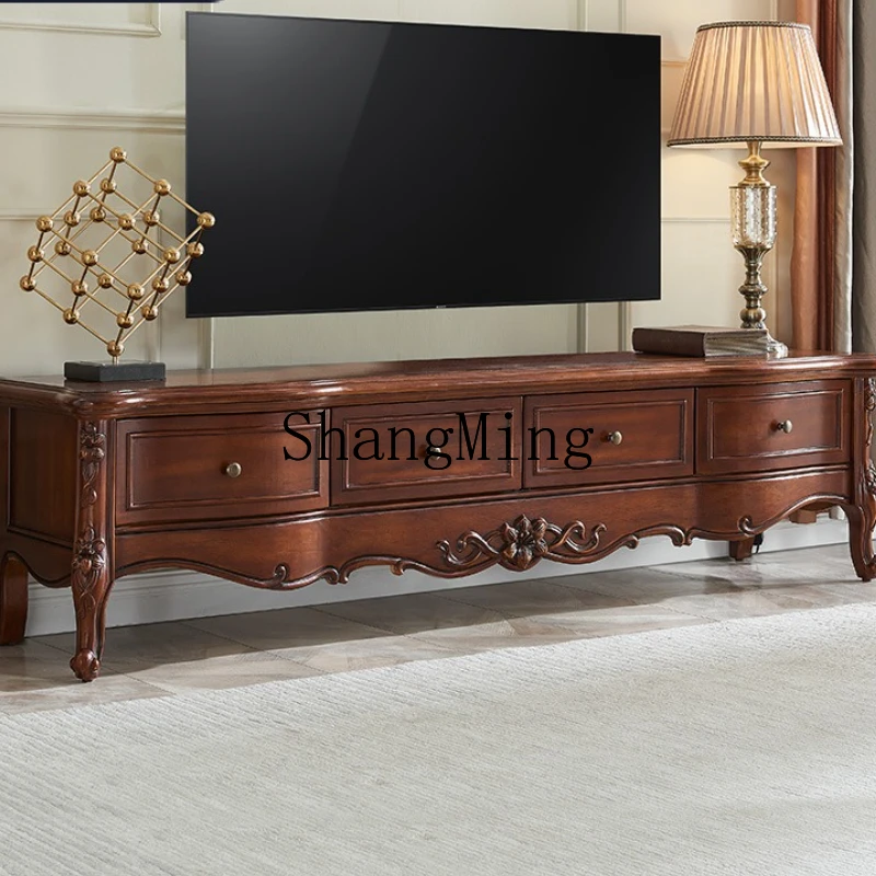 

FG solid wood TV cabinet living room home TV table floor storage cabinet
