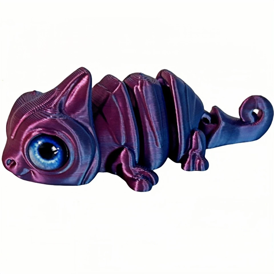 Mini 3D Printing Cute Little Lizard Multi-joint Movable Simulation Eyes For Home Accessories Kids Gift Living Room Decoration