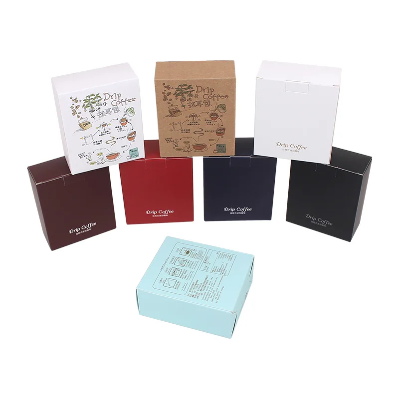 Zhanfei Packaging 5 Package Into The Hanging Ear Packaging Box Color Printed Kraft Paper Box 10 Hanging Ear Coffee Packaging Box