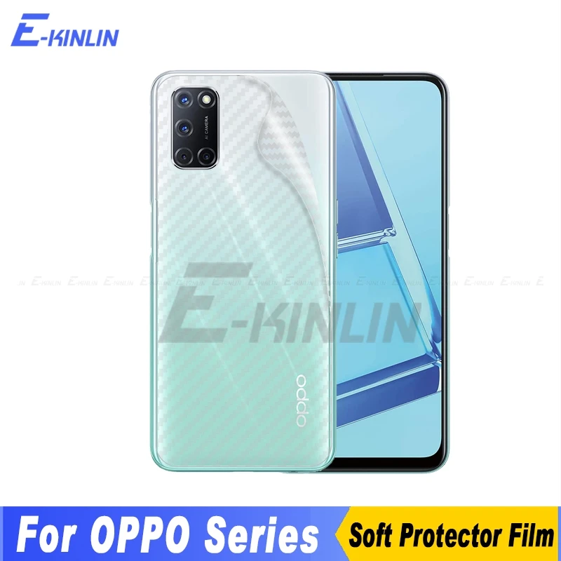 5pcs Carbon Fiber Back Cover Screen Protector For OPPO A58 A57 A57s A55 A54 A54s A53 A53s A52 Sticker Film Not Tempered Glass