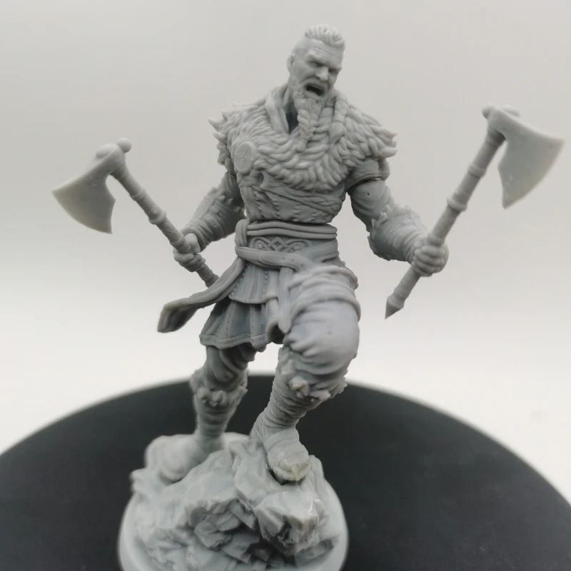 Resin Figure Ancient Two Axe Warrior 1/24 Scale  Diy  Assemble Model Kit Unassembled Diorama and Unpainted Statuettes Toys