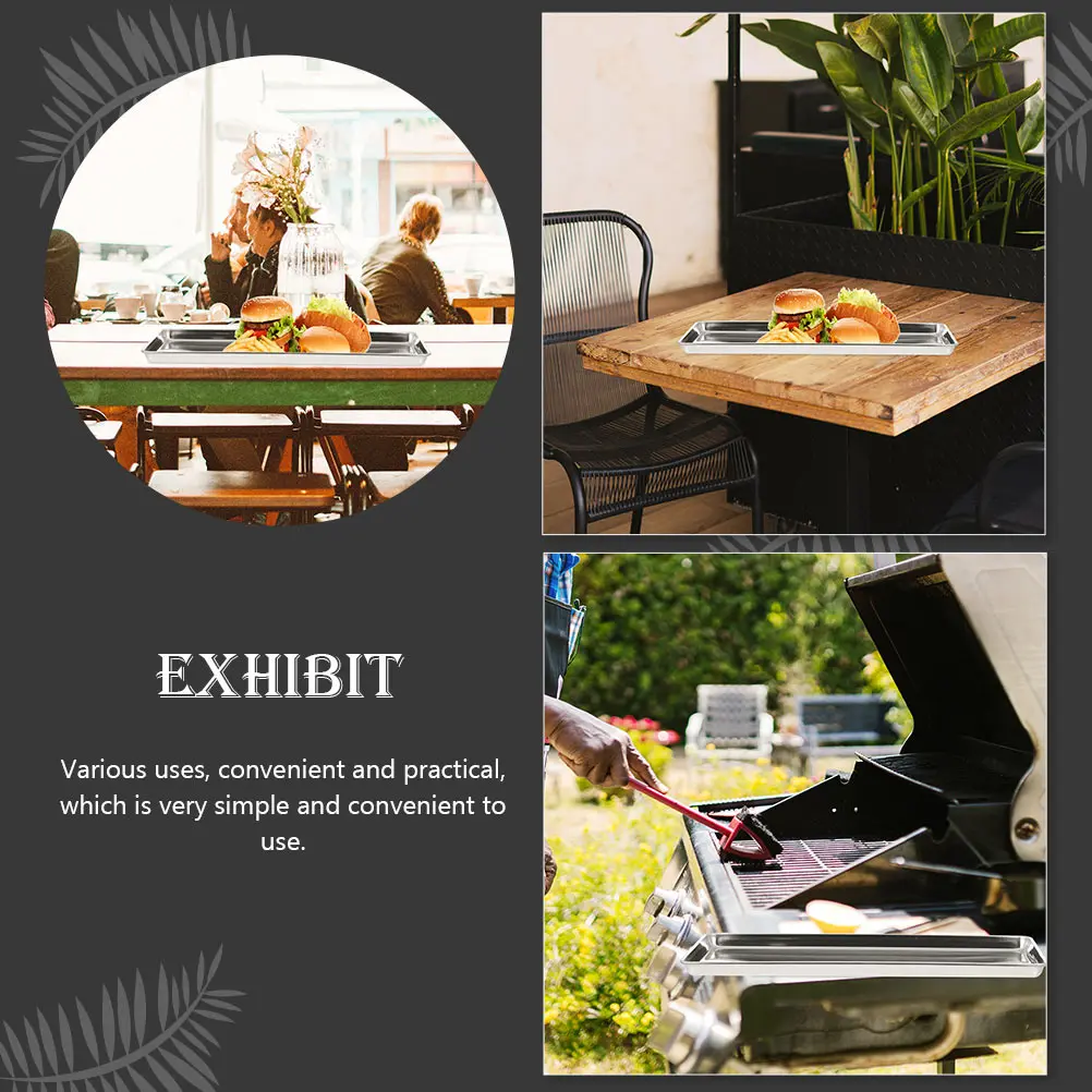 

Totority Stainless Steel Rice Noodle Plate Baking Pan Tea Tray Dinner Griddle Metal Food Server Toddler Snack Bread Dish