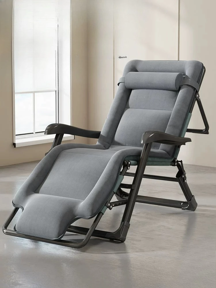 Foldable Reclining Chair for Office Nap Sitting Lying Dual-Use Lounge Bed for Home, Portable Balcony Leisure Sofa with Backrest,