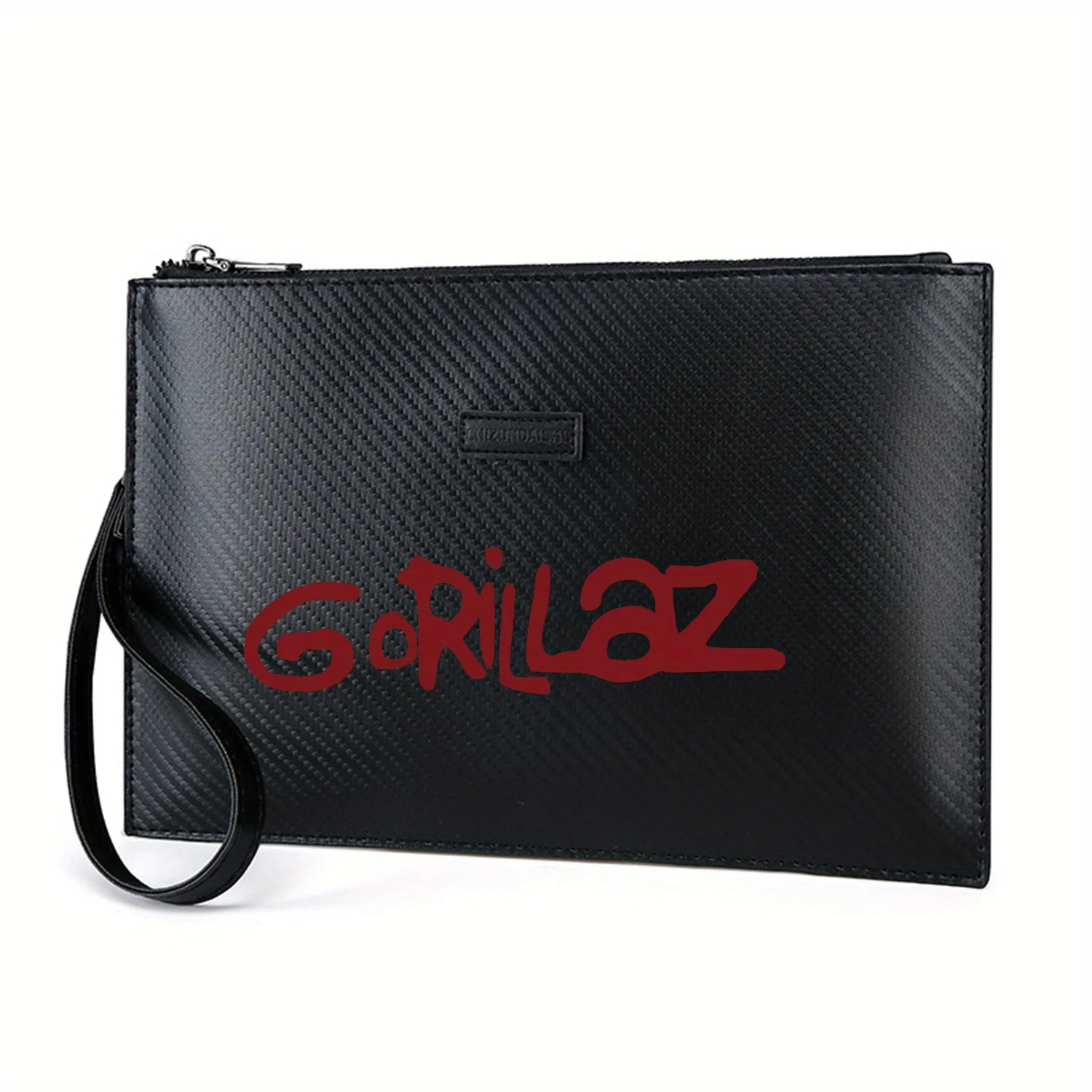 

Band name red blocky graffiti text Elegant Printed PU Men's Handbag Fashionable and Practical for Everyday Carry