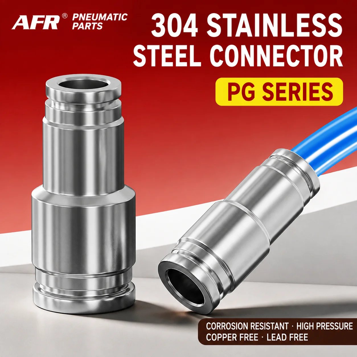 PG Series Stainless Steel Pneumatic Reducer Fitting Push In Tube Connector Air Hose Quick Connect PG6 8 10 12 14 16-4 6 8 10 12