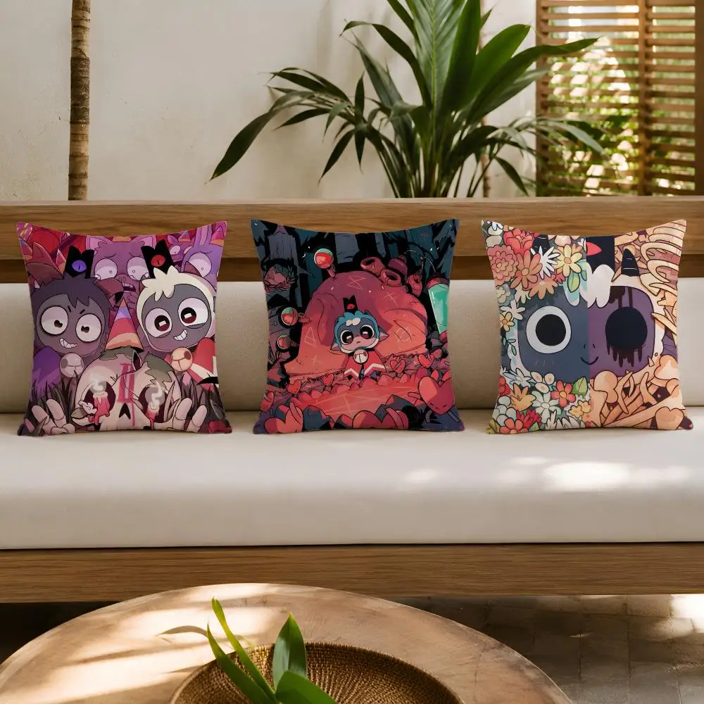 Game C-Cult Of The Lamb Cushion Cover Double-Sided Plush Sofa Cushion Covers Organic Breathable Invisible Zipper