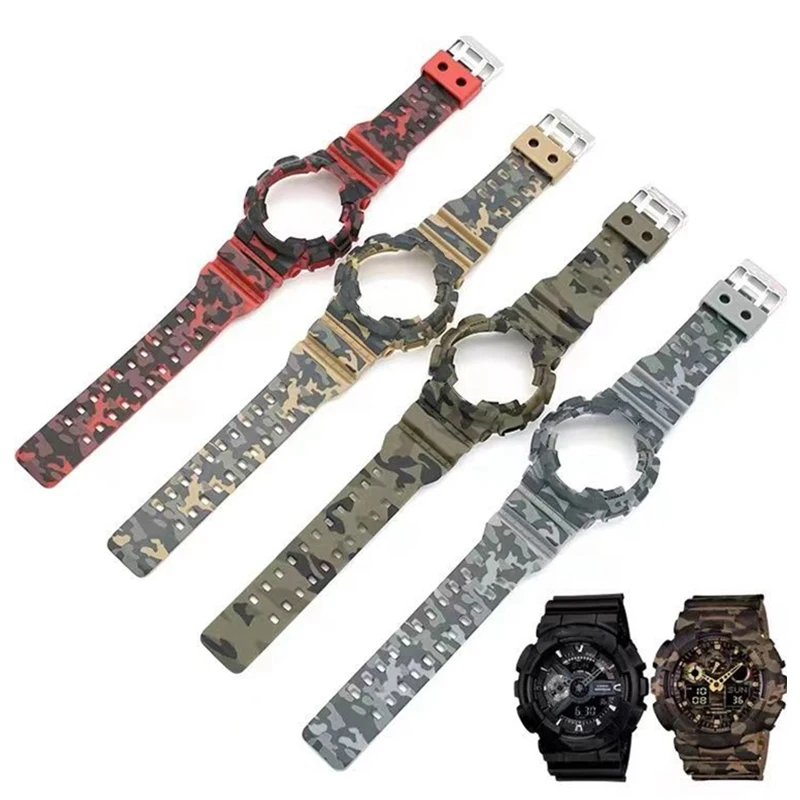 Silicone Rubber Case Watchband for Casio G-SHOCK GA-110/100 /120 GD-100/110 Sport Waterproof Band Strap Bracelet Accessories