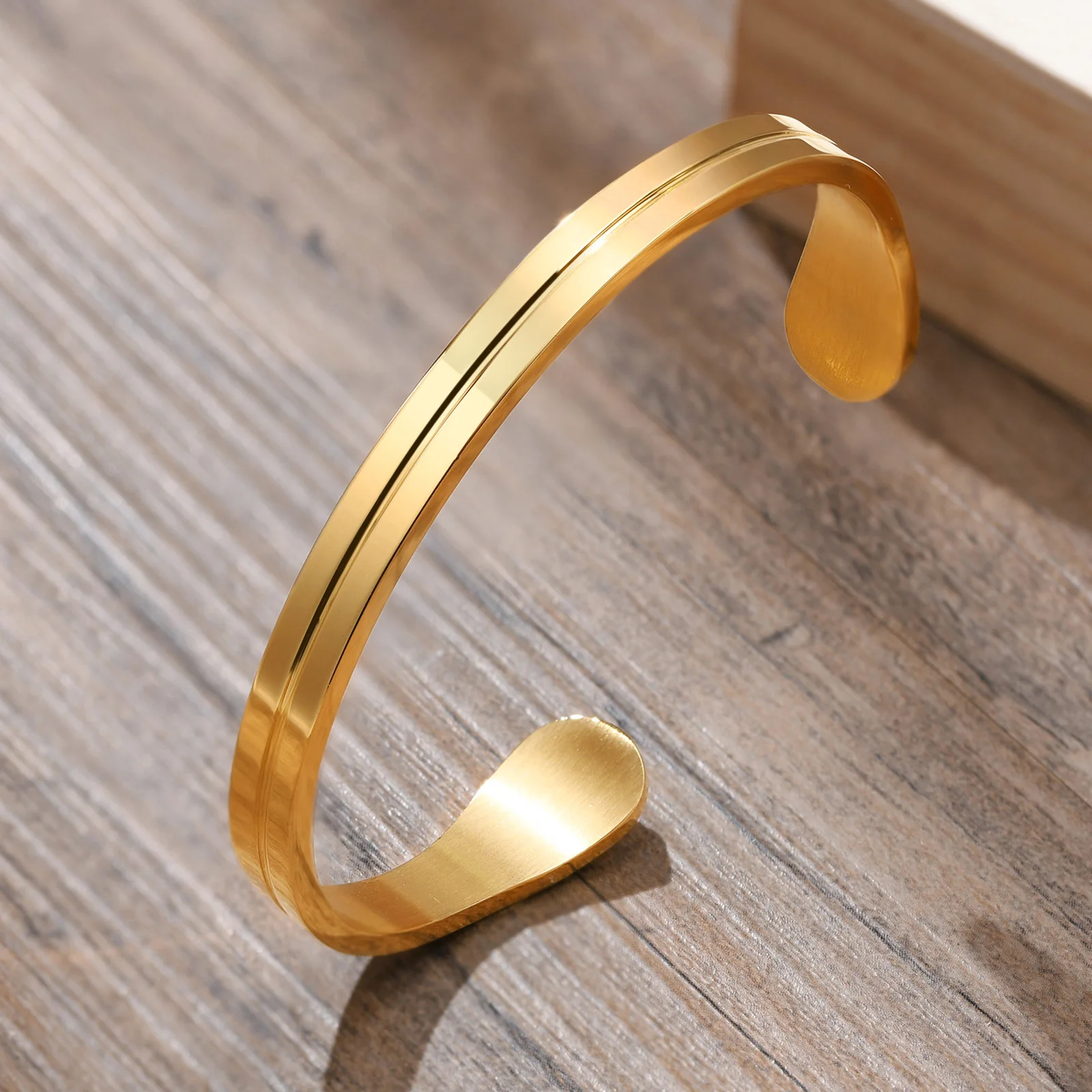 Men's Custom Letter Stainless Steel Cuff Bracelet