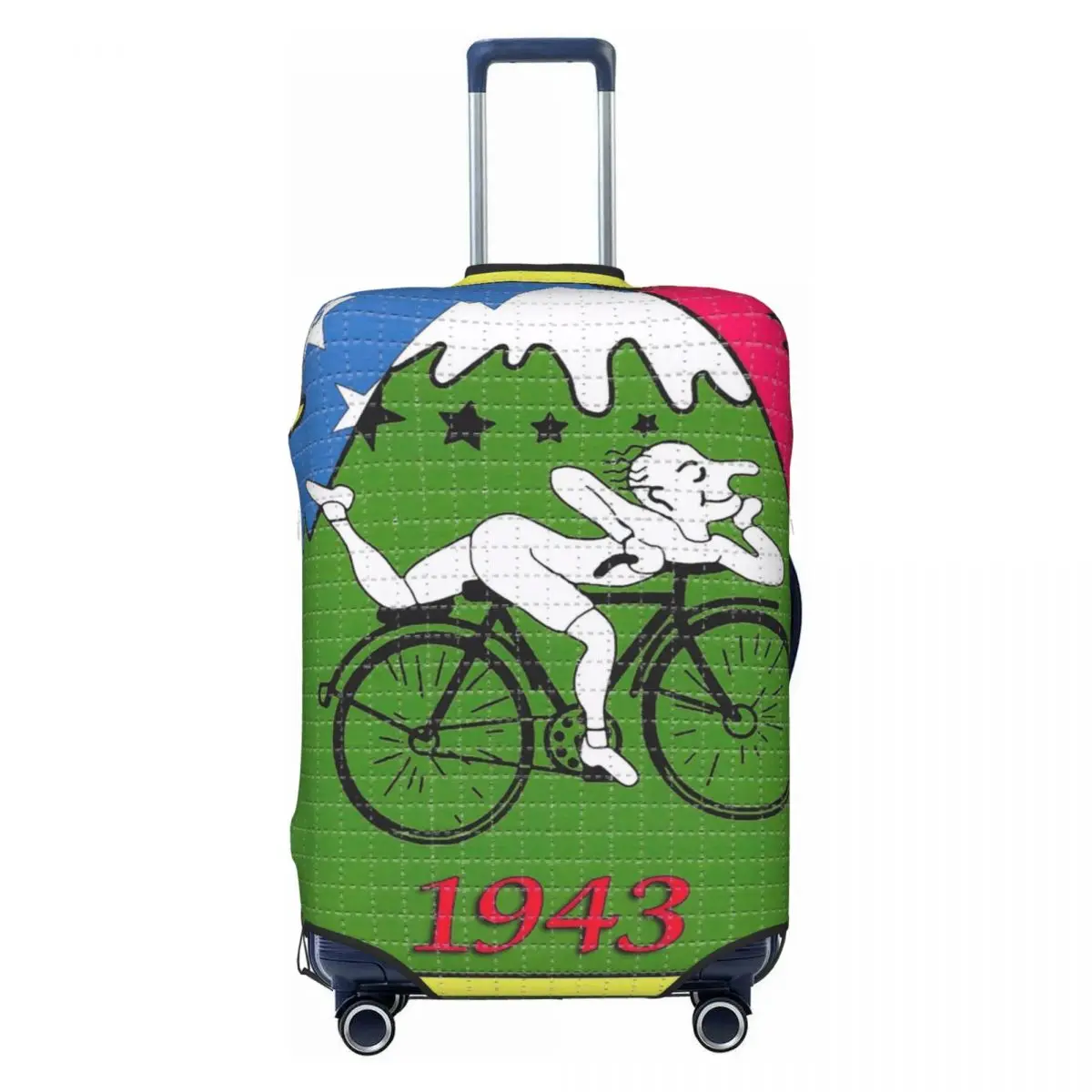 

Custom Albert Hoffman LSD Bicycle Day Suitcase Cover Elastic Acid Blotter Party Travel Luggage Covers for 18-32 inch