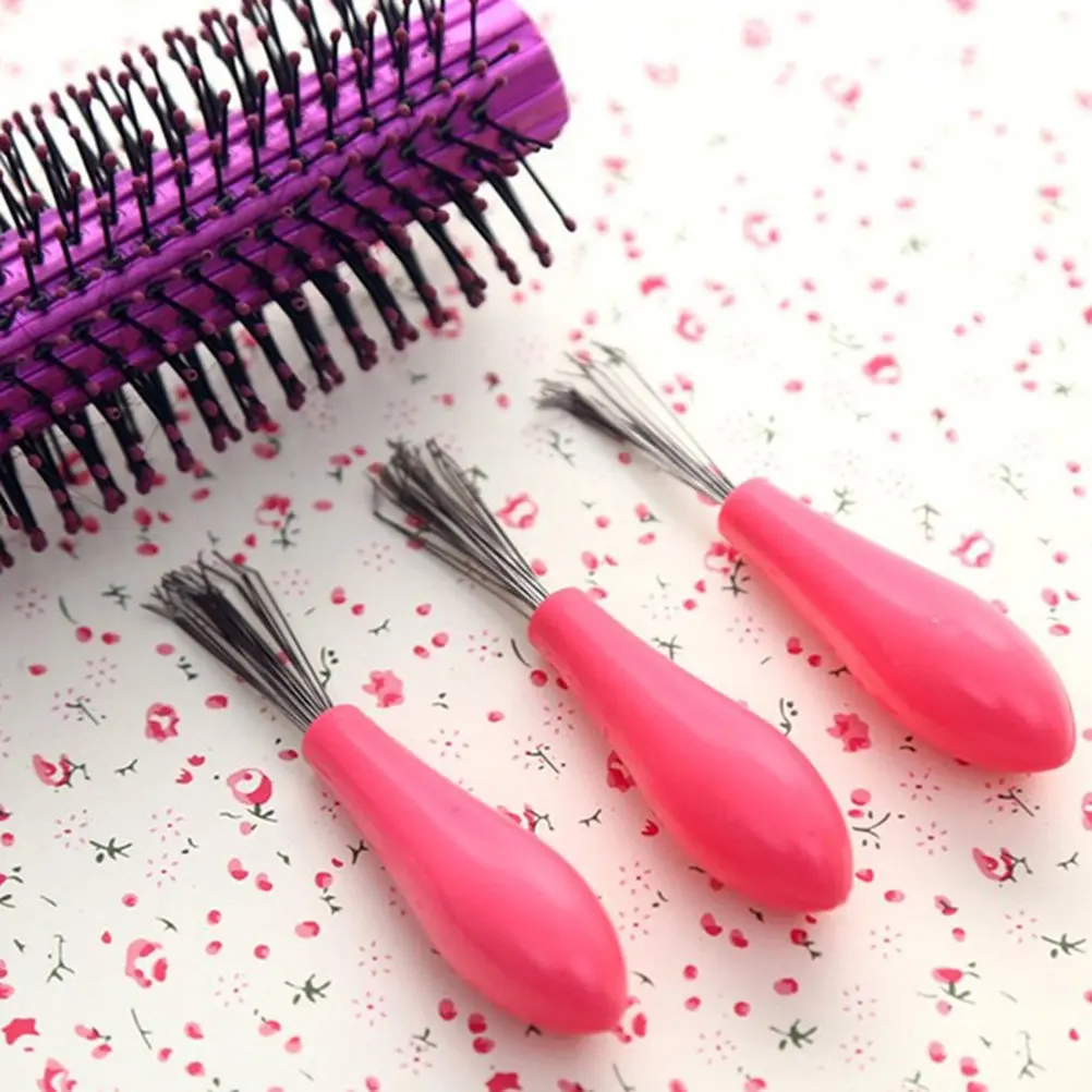 Hair Brush Cleaner Tool – Lightweight Plastic Hairbrush Cleaning Remover Handle for Easy Travel Use