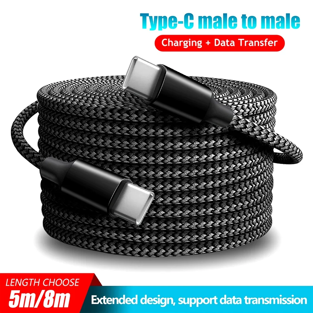 Type C to Type C Cable C to C PD 60W 3m 5m 8m 10-meter Extension Cable for iPhone 15 PRO MAX Plus Huawei Samsung Xiaomi OPPO