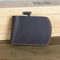 Handcrafted Full Grain Slim Curve Front Pocket Mens Wallet Italian Leather mens billfolds and wallets Custom Name