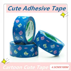 4.5CM 100M Cartoon Cute Patterns High Adhesive Tape Gift Packing DIY Tape High Strength High Viscosity Decorate Sealing Tape