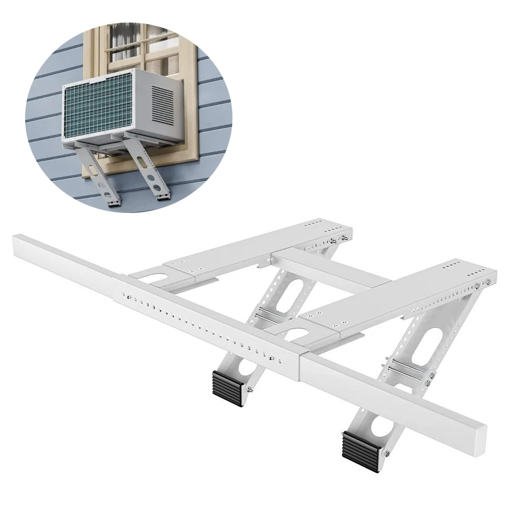 New Window Air Conditioner Support Bracket Heavy Duty Steel AC Support Stand Universal Adjustable AC Window Bracket No Drilling