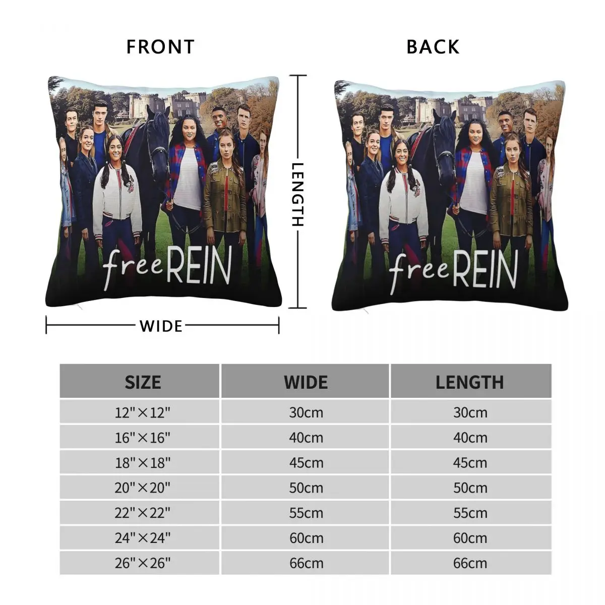 Free Rein Zoe And Raven Square Pillowcase Polyester Linen Velvet Creative Zip Decorative Home Cushion Case 45x45