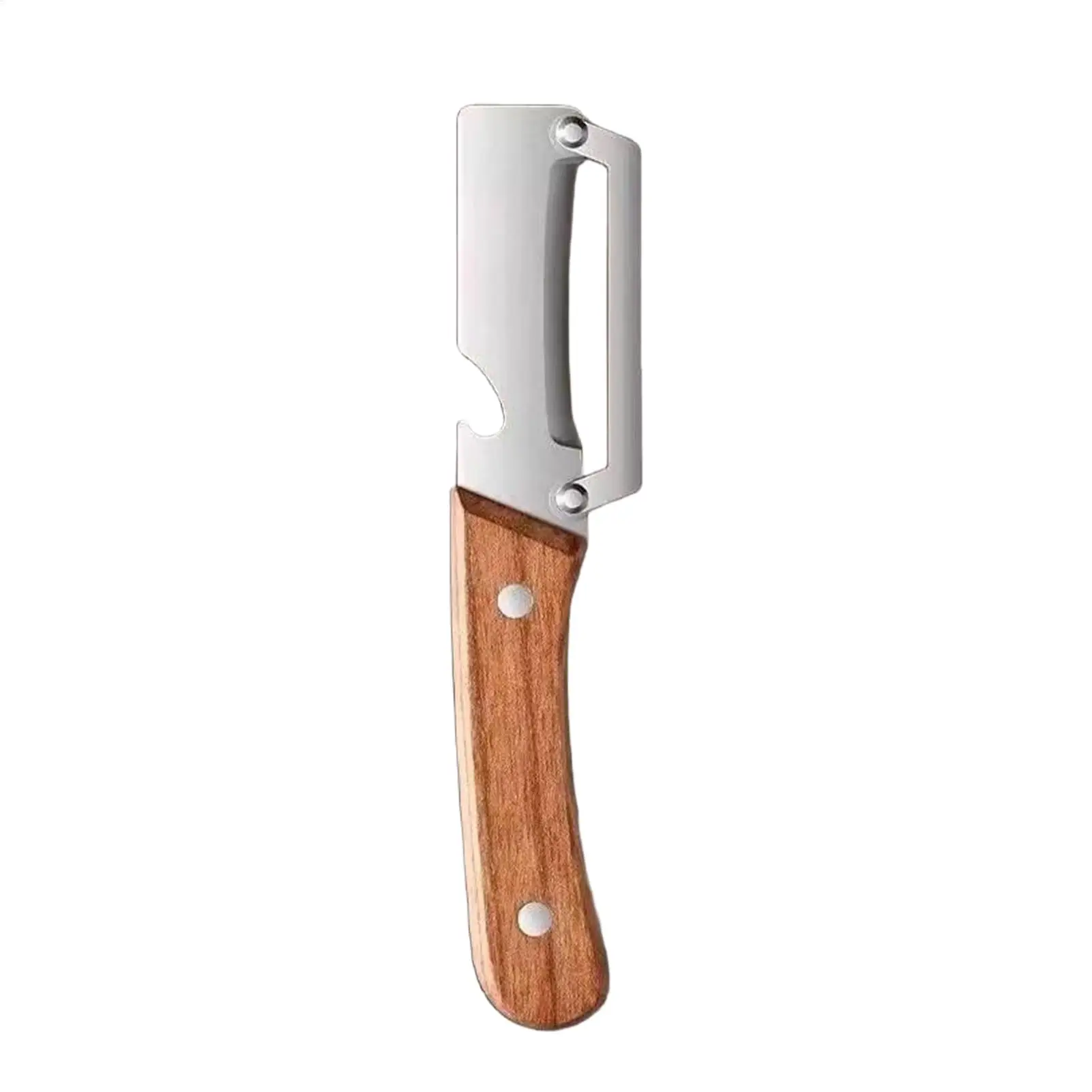 Multifunctional Kitchen Peeler with Wooden Handle Durable and Smooth Operation for Peeling and Slicing Fruits and Vegetables
