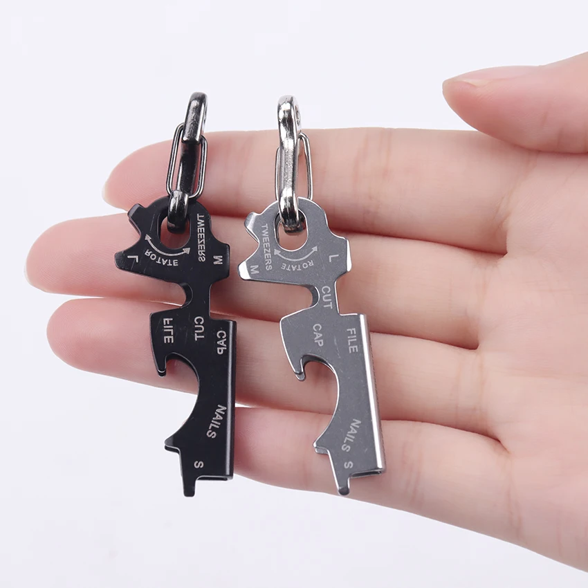 1pcs Multifunction 8 Tool In 1 Key Ring EDC Multi Pocket Keytool Carabiner Multipurpose Key Clip Screwdriver