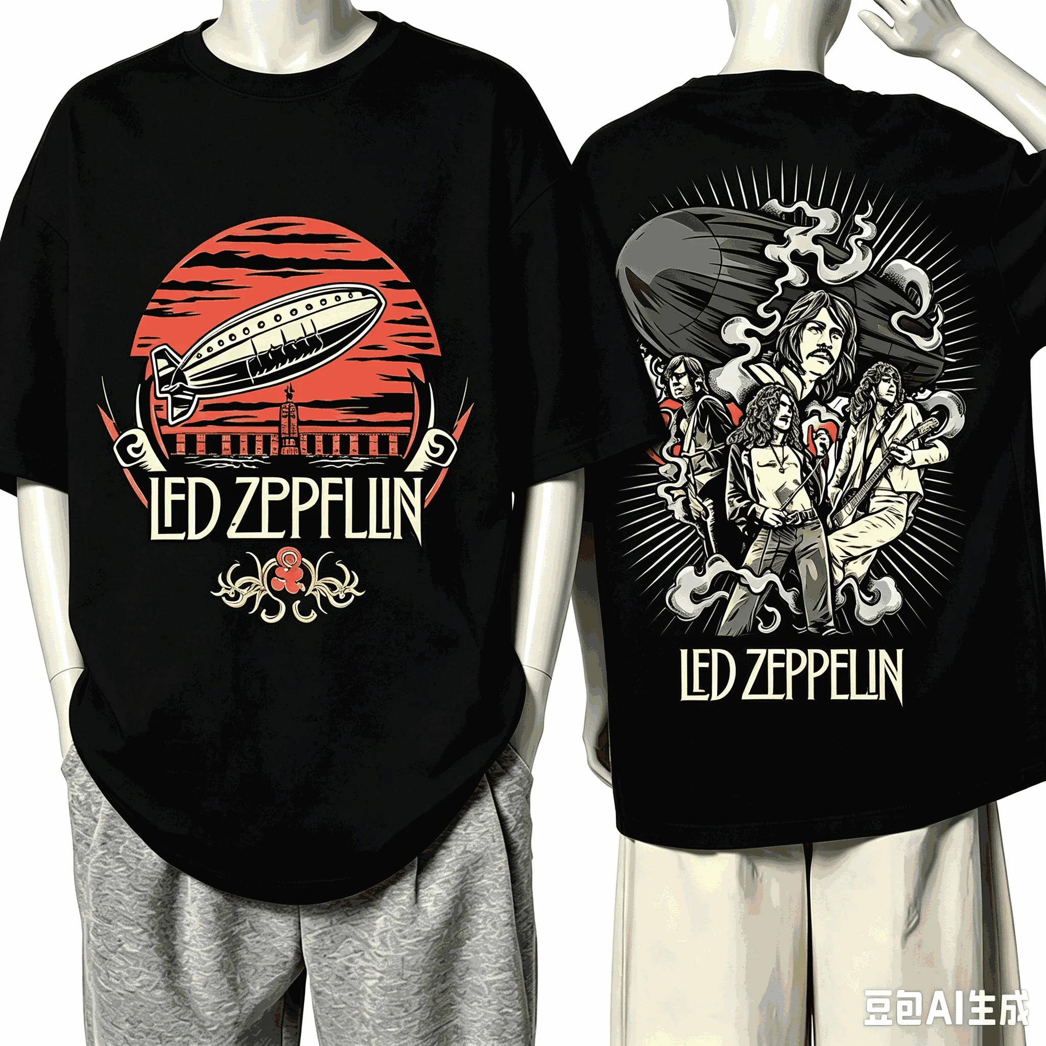 Led Zeppelin for Fan Gift T-shirt Men Women Harajuku Oversized Unisex Short Sleeve Streetwear high quality Couples high quality