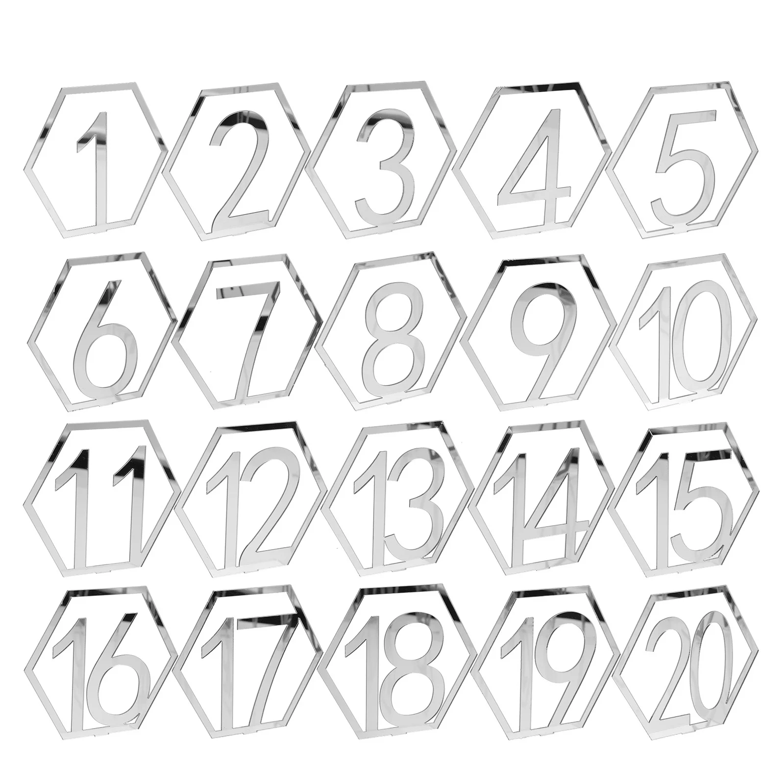 

20Pcs Wedding Table Numbers Elegant Acrylic Reusable for Wedding Reception Banquet Party Table Number Decoration