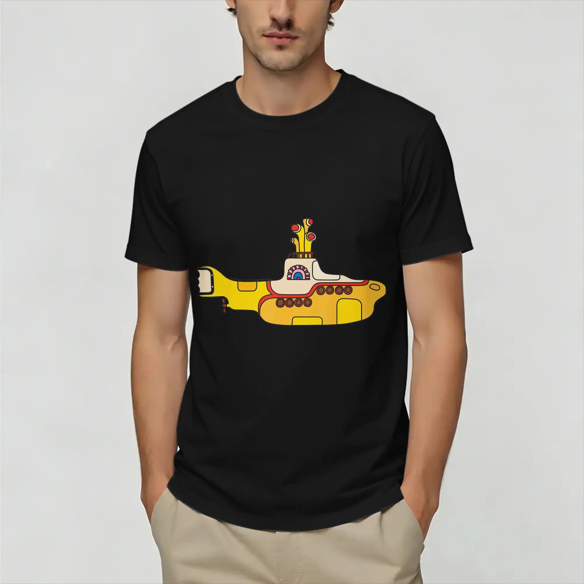 T-The Beatles  T Shirts Men's  Pure Cotton Funny T-Shirt O Neck  Tee Shirt Short Sleeve Clothes Gift