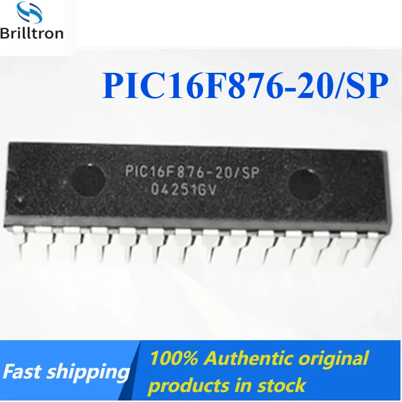 5PCS  Original PIC16F876-20/SP PIC16F876 DIP28 100% Brand new, original, in stock