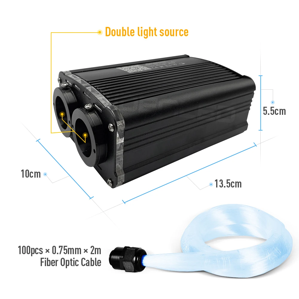 Imagem -06 - Smart Led Fiber Optic Light Rgbw Motor Driver Double Head Light Source Bluetooth App Controlador para Todos os Tipos de Fibra Óptica