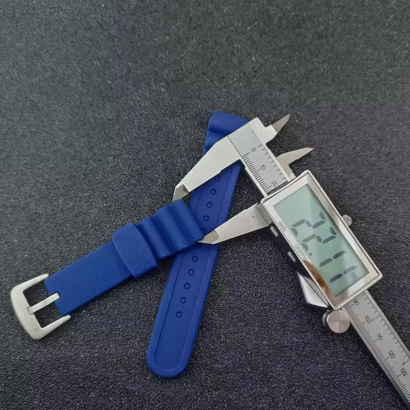 22mm Fluororubber Watch Strap Suitable for Monster Silicone Flat Head Strap Men's Universal Strap Watch Accessories NEW DIY