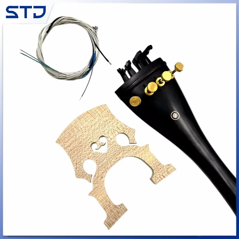 1 set excellent 4/4 3/4 1/2 1/4 7/8 cello neck head Cello parts,fingerboard,bridge,tailpiece,strings,Tuning Pegs,Nut,fine tuners