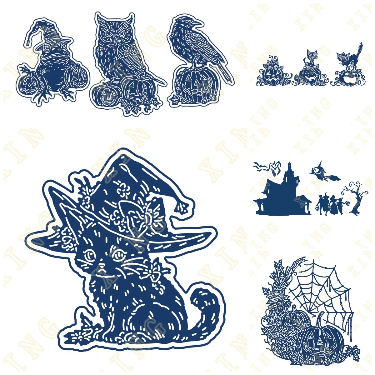 Halloween Harvest Spooky Silhouettes Metal Cutting Dies for DIY Scrapbooking Photo Cutting Die Paper Cards Embossing Decorative