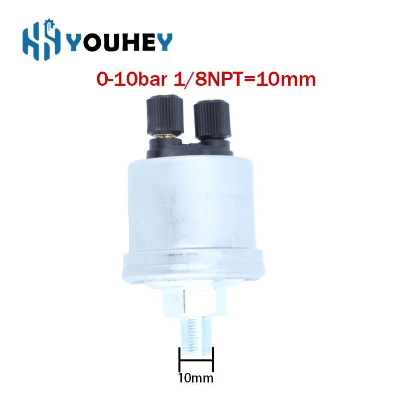 1/8NPT 0 to 10 Bar Oil Pressure Sensor Switch Match With Oil Pressure Gauge Diesel Generator Accessories Parts