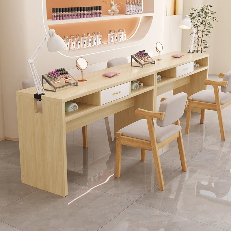 Manicure Table Color Pink Shelves Beautician Nail Office Wall Decoration Salon Nails Accsesories Portable Folding Kinetics Art