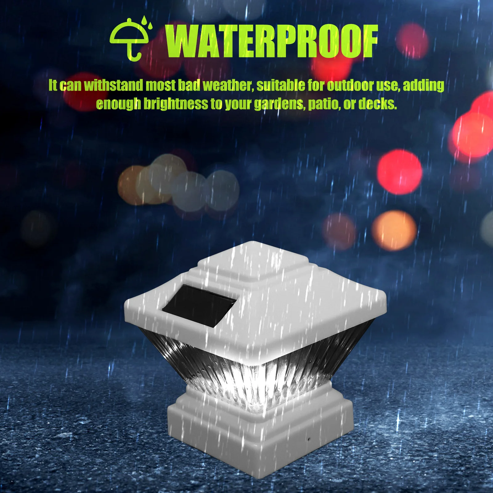 

Outdoor Solar Deck Lights Solar Post Light Energy Saving Auto on Off for Garden Fence Courtyard Illumination Fence Lights