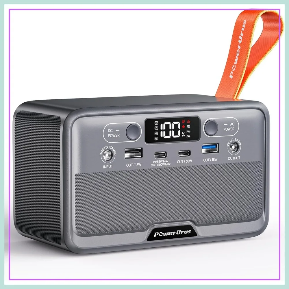 

28,000mAh Portable Power Station with 100W AC Outlet, LiFePO4 Solar Generator for Camping & Home