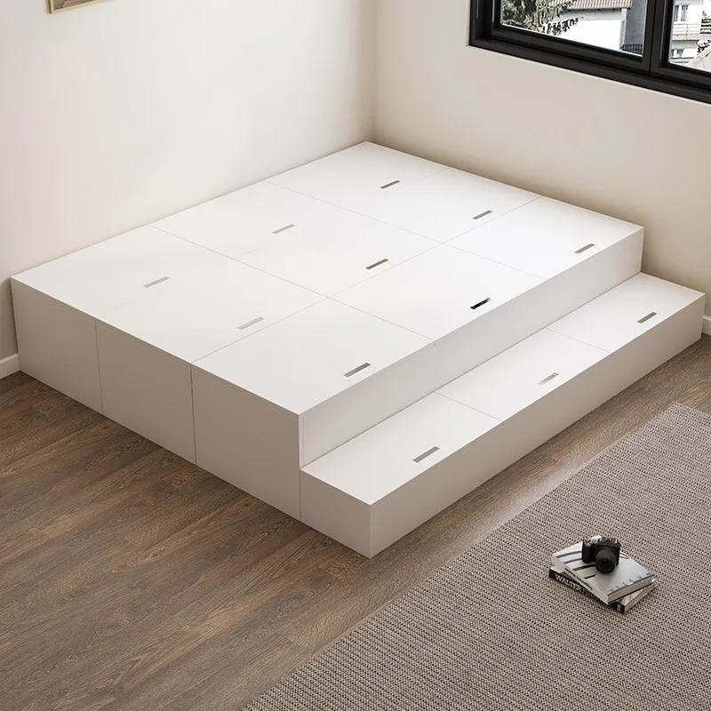 Factory Direct 2026 Customized tatami bed storage box, floor bed, Rubik's cube combination bed, Hong Kong small apartment, 1.2m