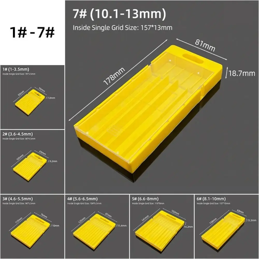 1Pcs Plastic Drill Bits Storage Box 5/10 Grids Pull-out Tool Parts Storage Case Multi-gauge Hardware Tool Box