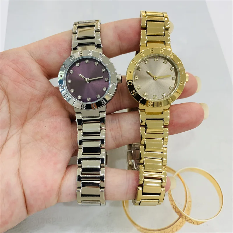 Dimeina Women High Quality Quartz Watch Roman Numerals Dial Orologio Luxury Gold Stainless Steel Clock Ladies Vintage Wristwatch