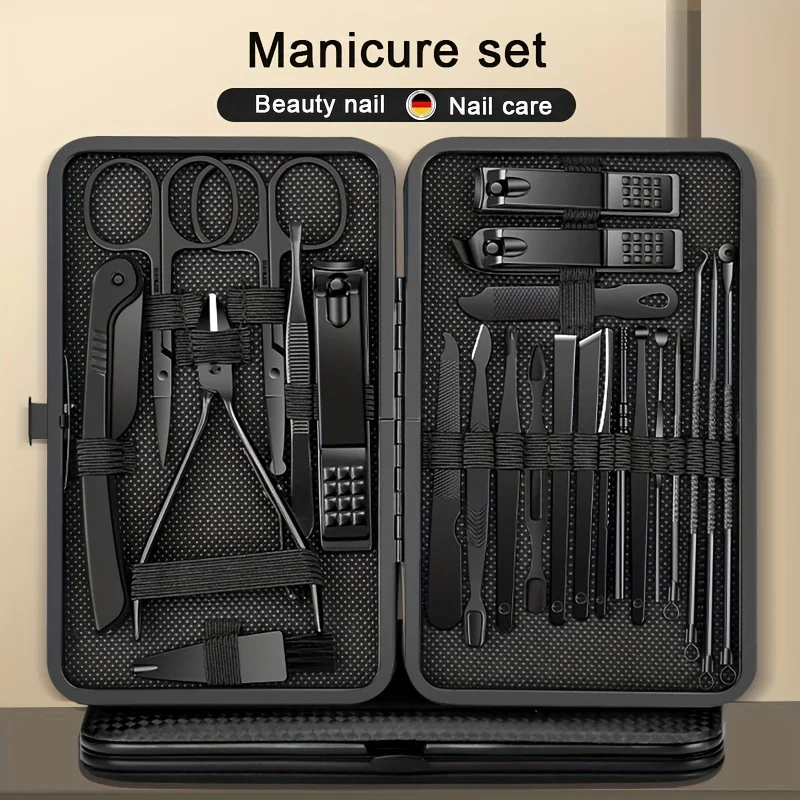 

8/12/15/20/24 pcs Manicure Cutters Nail Clipper Set Household Stainless Steel Ear Spoon Pedicure Scissors Tool For Beauty