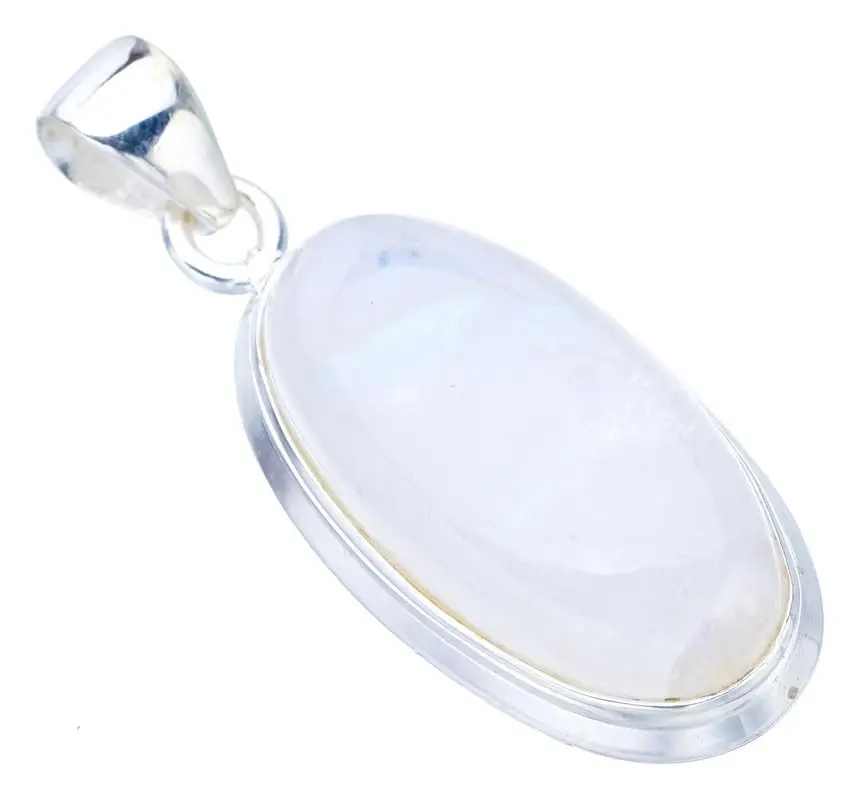 

StarGems® Natural Moonstone Handmade 925 Sterling Silver Pendant 1.5" F5031