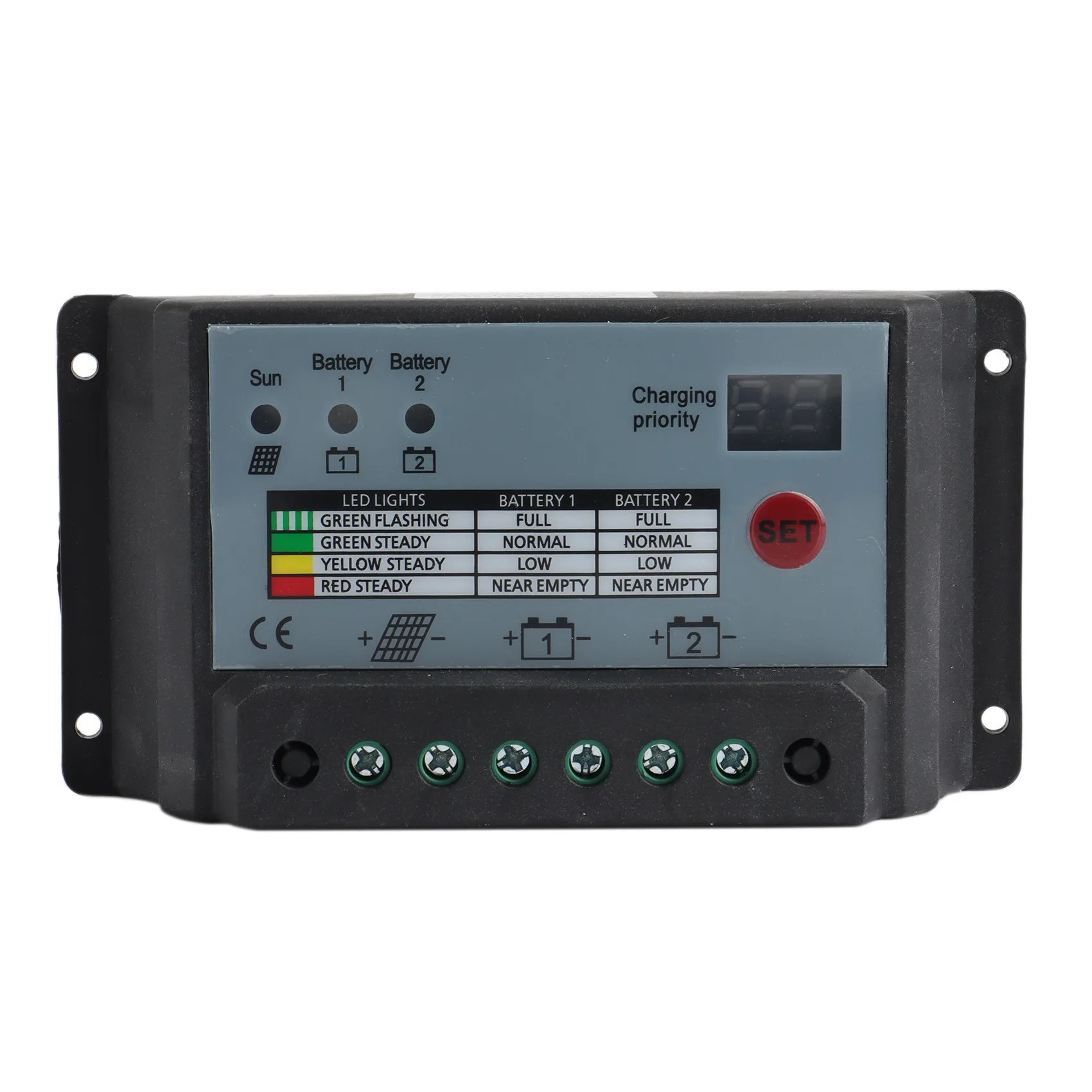 A14M 20A Dual แบตเตอรี่ Solar Charge Controller Regulator เหมาะสําหรับ 12 V หรือ 24 V แบตเตอรี่ Solar Controller