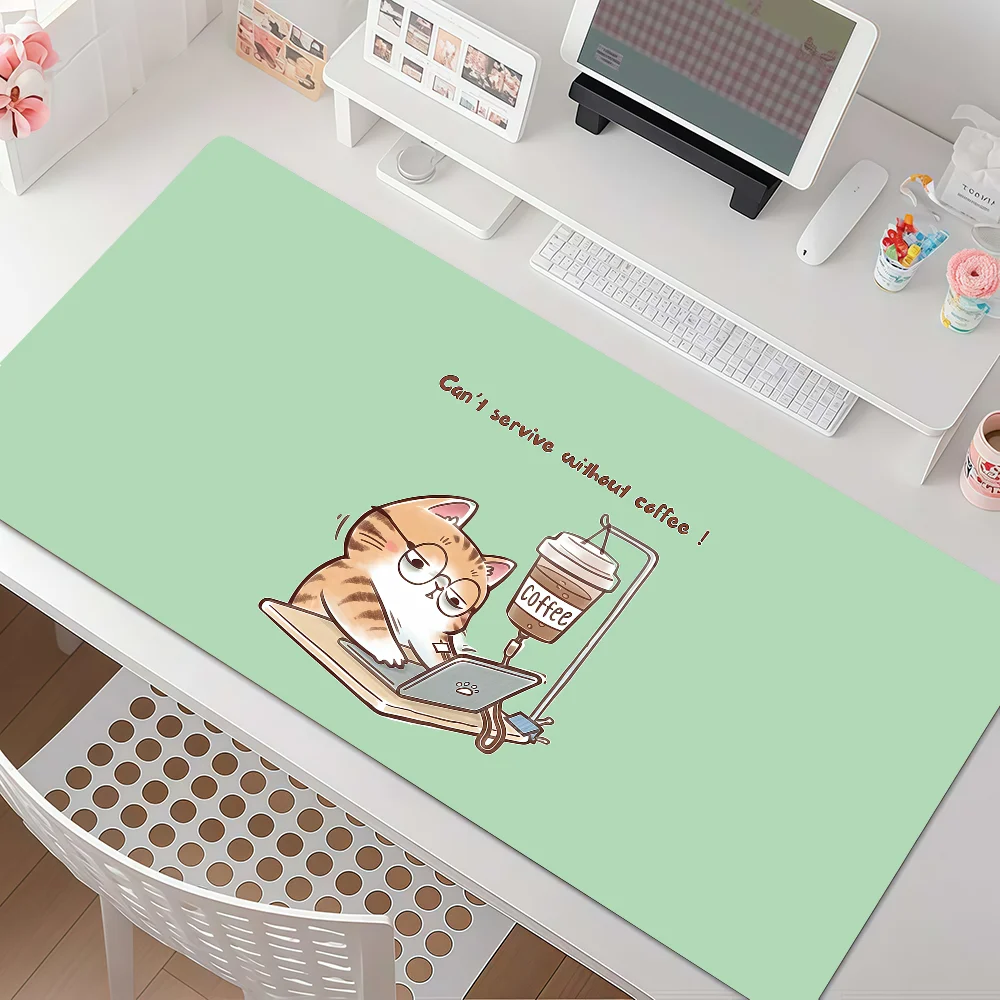 Cartoon Cat Mouse Pad Anti Slip Rubber Edge Locked Thickened Laptop Gaming Desk Mat