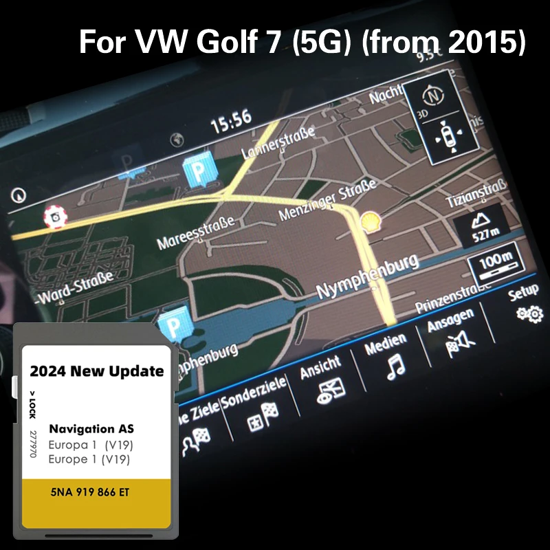 Vw Golf 7, 5GB,32GB,v19,2015用のGPSナビゲーション付きSDカード